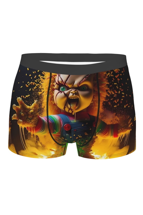 Chucky Ah Men's Underwear Boxer Briefs Cotton Trunks Short Leg Underwear (S-XXL)
