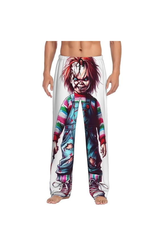 Chucky Ai Print Mens Pama Pants for Men,Mens Lounge Pants,Funny Gifts for Men,Men's Pama Bottoms