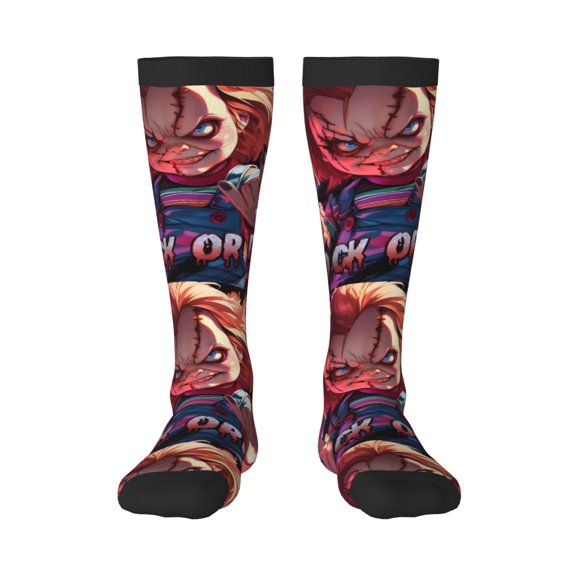 Saiise Chucky Ak Funny Socks Men Women Boys Kids Adults Novelty Graphic Crew Tube Socks Crazy Design Casual Dress Socks for Sports,Running,Travel
