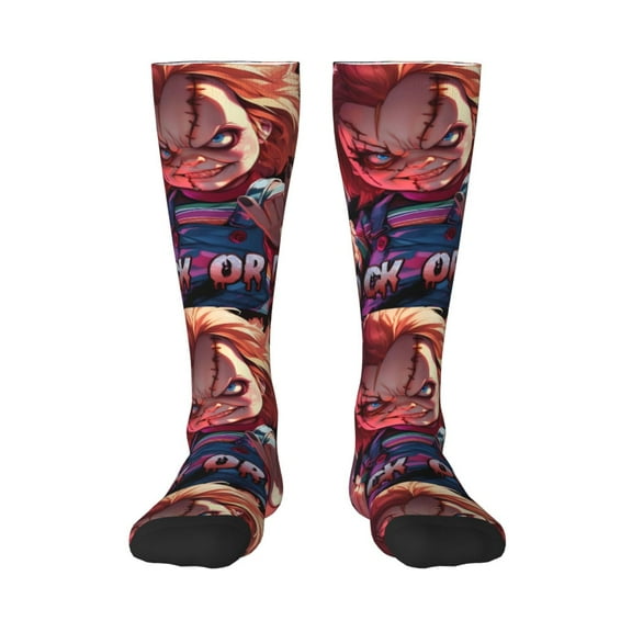 Saiise Chucky Ak Funny Socks Men Women Boys Kids Adults Novelty Graphic Crew Tube Socks Crazy Design Casual Dress Socks for Sports,Running,Travel