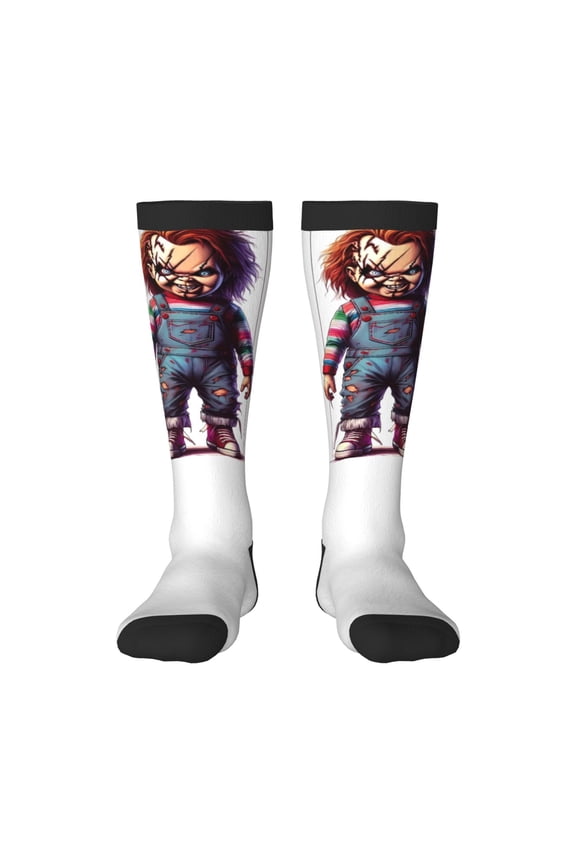 Chucky Al Funny Socks Men Women Boys Kids Adults Novelty Graphic Crew Tube Socks Crazy Design Casual Dress Socks for Sports,Running,Travel