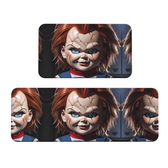 Saiise Chucky Aq Print 2 Pcs Kitchen Rugs and Mats,Non-Slip Waterproof Kitchen Rug Set for Kitchen,Office,Sink 17"x47.2"+17"x29.5"