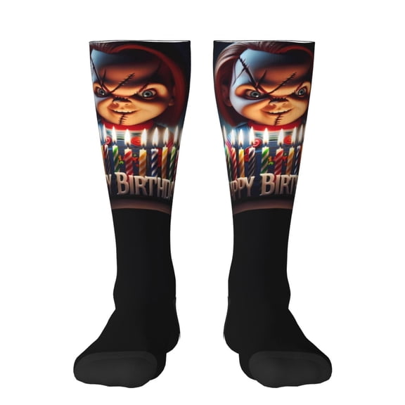 Saiise Chucky Au Funny Socks Men Women Boys Kids Adults Novelty Graphic Crew Tube Socks Crazy Design Casual Dress Socks for Sports,Running,Travel