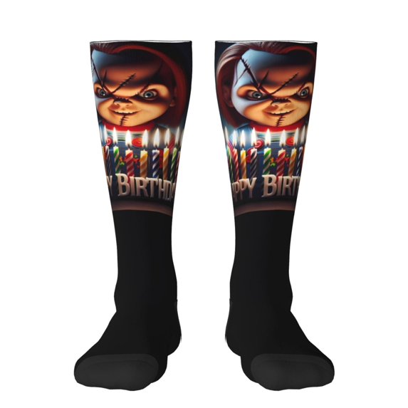 Saiise Chucky Au Funny Socks Men Women Boys Kids Adults Novelty Graphic Crew Tube Socks Crazy Design Casual Dress Socks for Sports,Running,Travel