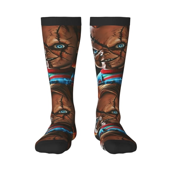 Saiise Chucky Aw Funny Socks Men Women Boys Kids Adults Novelty Graphic Crew Tube Socks Crazy Design Casual Dress Socks for Sports,Running,Travel
