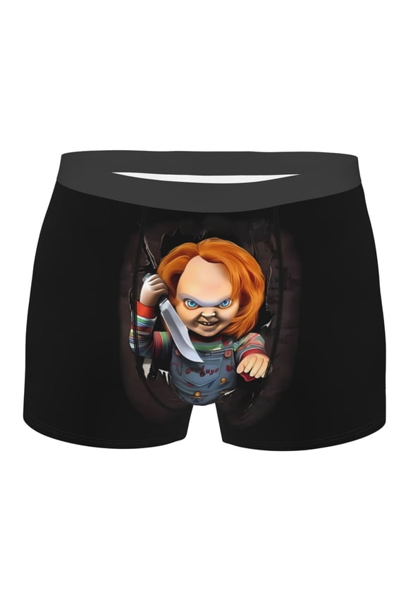 Chucky Bb Men's Underwear Boxer Briefs Cotton Trunks Short Leg Underwear (S-XXL)