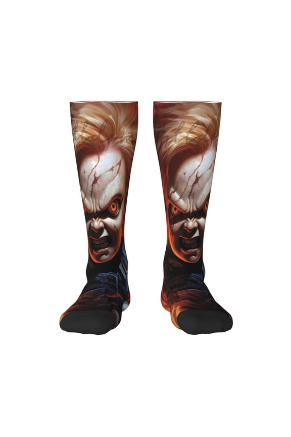 Chucky Bd Funny Socks Men Women Boys Kids Adults Novelty Graphic Crew Tube Socks Crazy Design Casual Dress Socks for Sports,Running,Travel