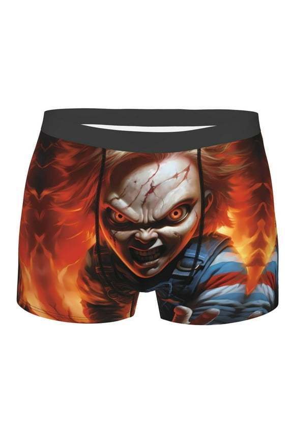 Chucky Bd Men's Underwear Boxer Briefs Cotton Trunks Short Leg Underwear (S-XXL)