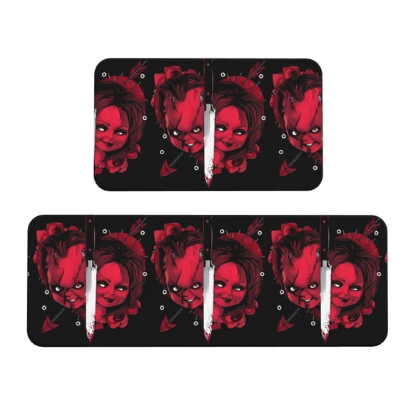 Saiise Chucky Bg Print 2 Pcs Kitchen Rugs and Mats,Non-Slip Waterproof Kitchen Rug Set for Kitchen,Office,Sink 17"x47.2"+17"x29.5"