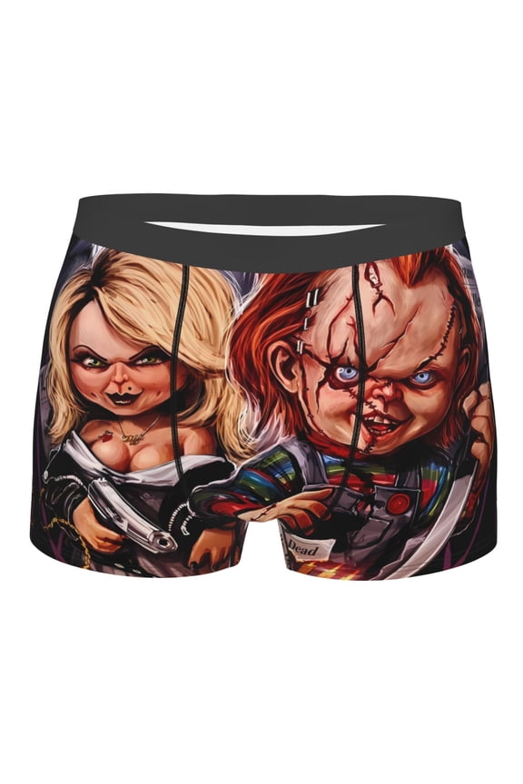 Chucky Bh Men's Underwear Boxer Briefs Cotton Trunks Short Leg Underwear (S-XXL)