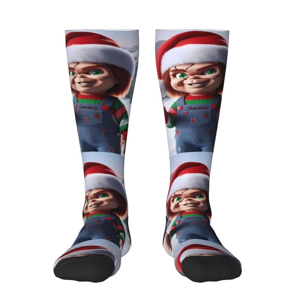 Saiise Chucky Bj Funny Socks Men Women Boys Kids Adults Novelty Graphic Crew Tube Socks Crazy Design Casual Dress Socks for Sports,Running,Travel