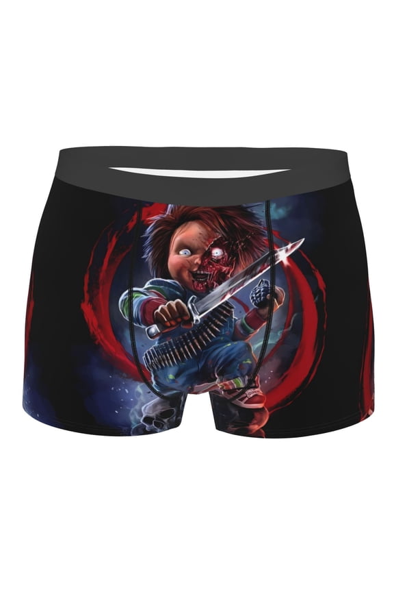 Chucky Bo Men's Underwear Boxer Briefs Cotton Trunks Short Leg Underwear (S-XXL)