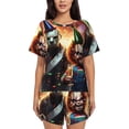 thumbnail image 1 of Saiise Chucky Br Pajamas Sets for Women Soft Short-Sleeved Pjs with Lounge Shorts Two Piece Sleepwear S-4XL, 1 of 7