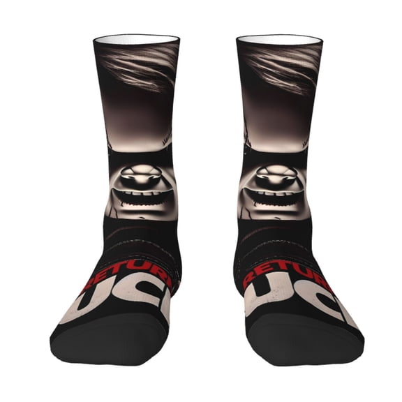 Saiise Chucky Funny Socks Men Women Adults Novelty Graphic Crew Tube Socks Crazy Design Casual Dress Socks for Sports,Running,Travel