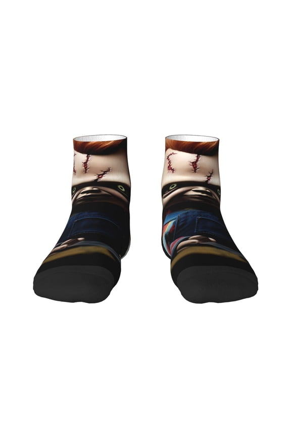 Chucky Funny Socks Men Women Adults Novelty Graphic Crew Tube Socks Crazy Design Casual Dress Socks for Sports,Running,Travel
