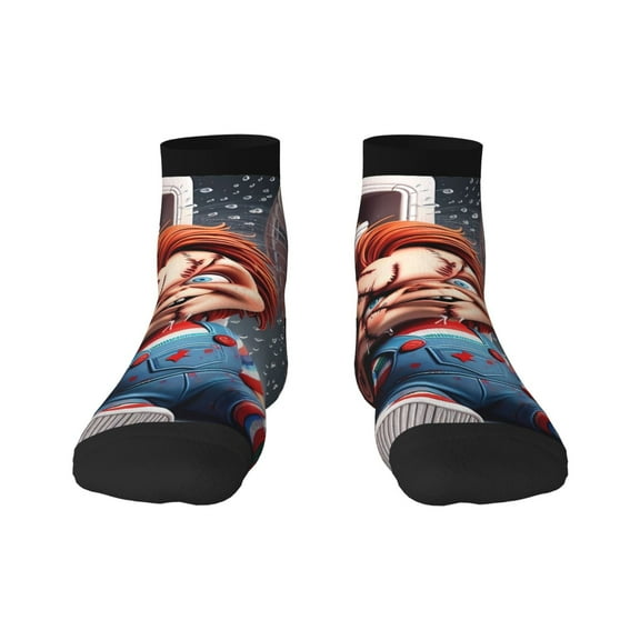 Saiise Chucky Funny Socks Men Women Adults Novelty Graphic Crew Tube Socks Crazy Design Casual Dress Socks for Sports,Running,Travel
