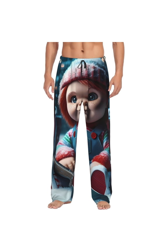 Chucky G Print Mens Pama Pants for Men,Mens Lounge Pants,Funny Gifts for Men,Men's Pama Bottoms