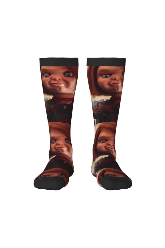 Chucky H Funny Socks Men Women Boys Kids Adults Novelty Graphic Crew Tube Socks Crazy Design Casual Dress Socks for Sports,Running,Travel