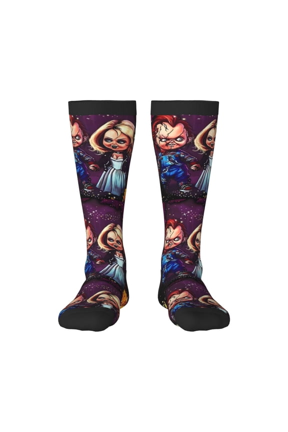 Chucky I Funny Socks Men Women Boys Kids Adults Novelty Graphic Crew Tube Socks Crazy Design Casual Dress Socks for Sports,Running,Travel