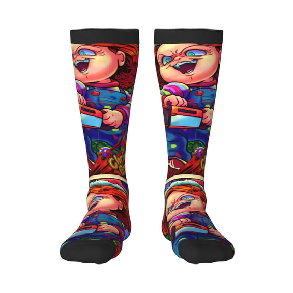 Saiise Chucky J Funny Socks Men Women Boys Kids Adults Novelty Graphic Crew Tube Socks Crazy Design Casual Dress Socks for Sports,Running,Travel
