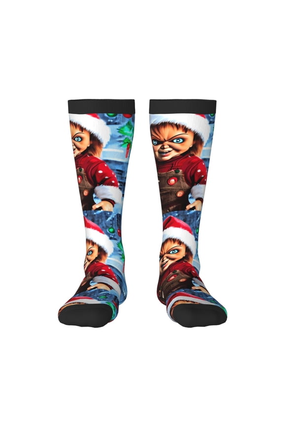 Chucky K Funny Socks Men Women Boys Kids Adults Novelty Graphic Crew Tube Socks Crazy Design Casual Dress Socks for Sports,Running,Travel