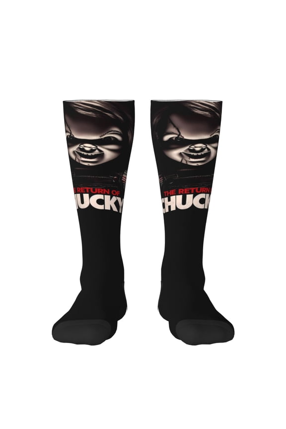 Chucky M Funny Socks Men Women Boys Kids Adults Novelty Graphic Crew Tube Socks Crazy Design Casual Dress Socks for Sports,Running,Travel