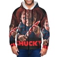 thumbnail image 1 of Saiise Chucky N Mens Zip Up Hoodie Long Sleeve Full-zip Hooded Sweatshirt Pullover With Kangaroo Pocket S-3XL, 1 of 6