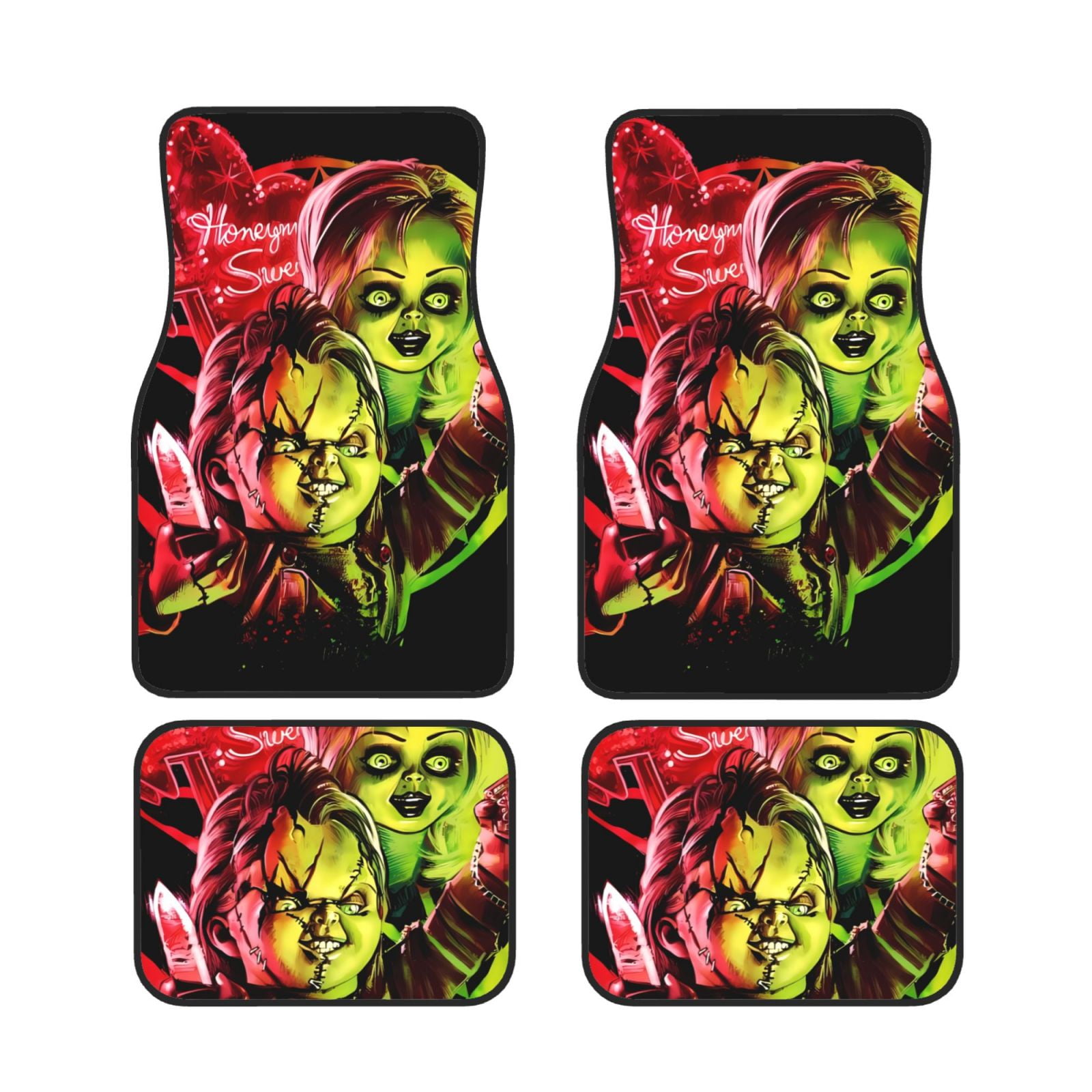 Saiise Chucky Print Car Floor Mat 4 Piece Set For Car Suv Van And Truck268l X 173w Front 2272