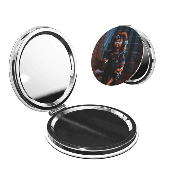 Saiise Chucky Print Compact Mirror,Travel Makeup Mirror,Mini Mirror for Purse,Handbag,2.6 inch Small Folding Portable Handheld Mirror
