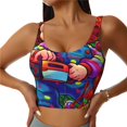 thumbnail image 1 of Saiise Chucky Print Crop Tops Sports Bra For Women Workout Cropped Tank Top Yoga Shirts Athletic Undershirts -, 1 of 7