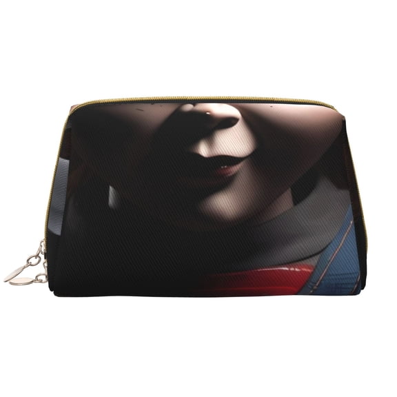 Saiise Chucky Print Makeup Bag PU Leather Travel Makeup Bag Organizer Makeup Pouch, Portable Cosmetic Bags for Women,Cute Make Up Bag for Travel Size Toiletries Accessories Brushes