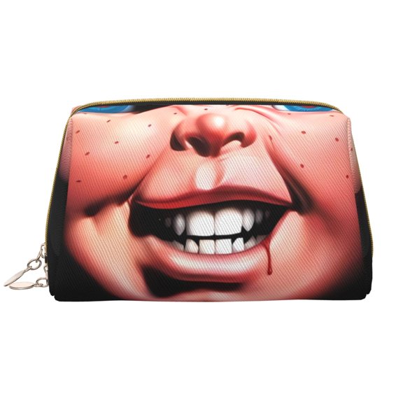 Saiise Chucky Print Makeup Bag PU Leather Travel Makeup Bag Organizer Makeup Pouch, Portable Cosmetic Bags for Women,Cute Make Up Bag for Travel Size Toiletries Accessories Brushes
