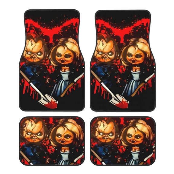 Saiise Chucky Print Universal Fit Carpet Floor Mats For SUV,Vans,Sedans,Trucks,Set of 4pcs