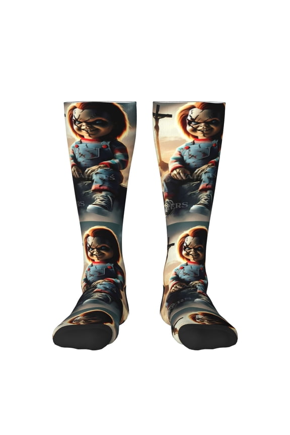 Chucky Q Funny Socks Men Women Boys Kids Adults Novelty Graphic Crew Tube Socks Crazy Design Casual Dress Socks for Sports,Running,Travel