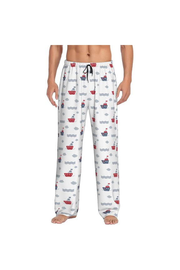 Colored Sail Boats Print Mens Pajama Pants for Men,Mens Lounge Pants,Funny Gifts for Men,Men's Pajama Bottoms-X-Large