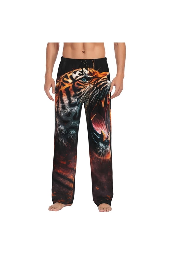 Cool Tiger Print Mens Pajama Pants for Men,Mens Lounge Pants,Funny Gifts for Men,Men's Pajama Bottoms-Large