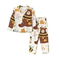 thumbnail image 1 of Saiise Cute Bee Honey Jar Hive Bear Print Women Soft Pajama Sets,Long Sleeve Sleepwear Button Up 2-Piece Pjs Lounge Sets-Large, 1 of 7