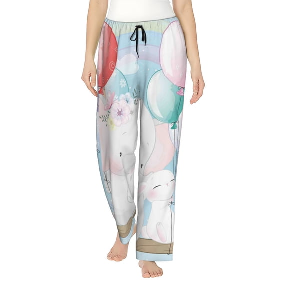 Saiise Cute Elephant Womens Pajama Pants Stretch Comfy Lounge Pants Drawstring Sleep Bottoms with Pockets-XX-Large
