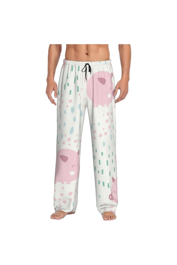 Cute Pigs Print Mens Pajama Pants for Men,Mens Lounge Pants,Funny Gifts for Men,Men's Pajama Bottoms-Large