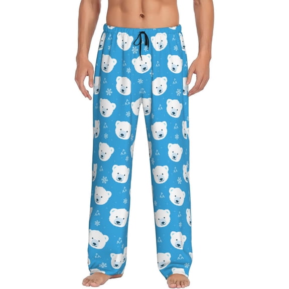 Saiise Cute Polar Bear Print Mens Pajama Pants for Men,Mens Lounge Pants,Funny Gifts for Men,Men's Pajama Bottoms-XX-Large