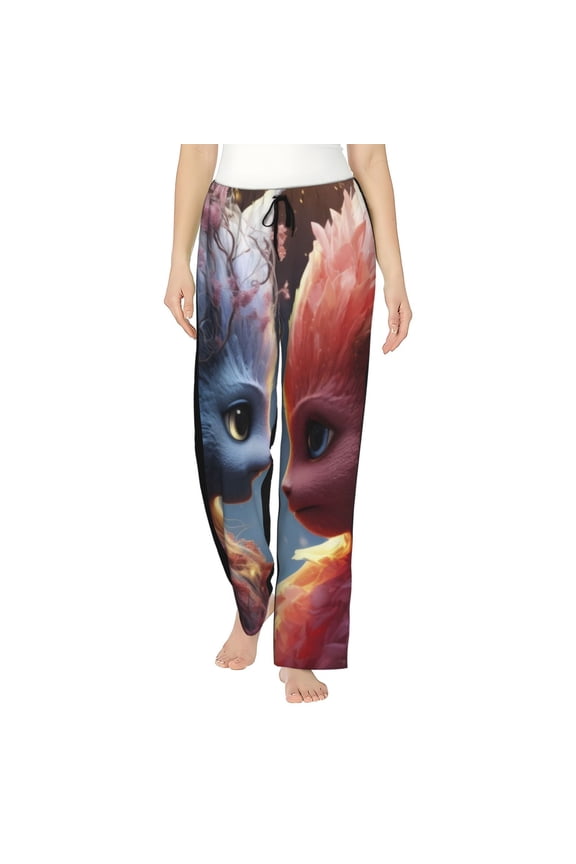 Cute Red And White Elf Womens Pajama Pants Stretch Comfy Lounge Pants Drawstring Sleep Bottoms with Pockets-Small