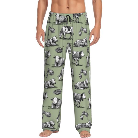 Saiise Farm Cows Print Mens Pajama Pants for Men,Mens Lounge Pants,Funny Gifts for Men,Men's Pajama Bottoms-XX-Large