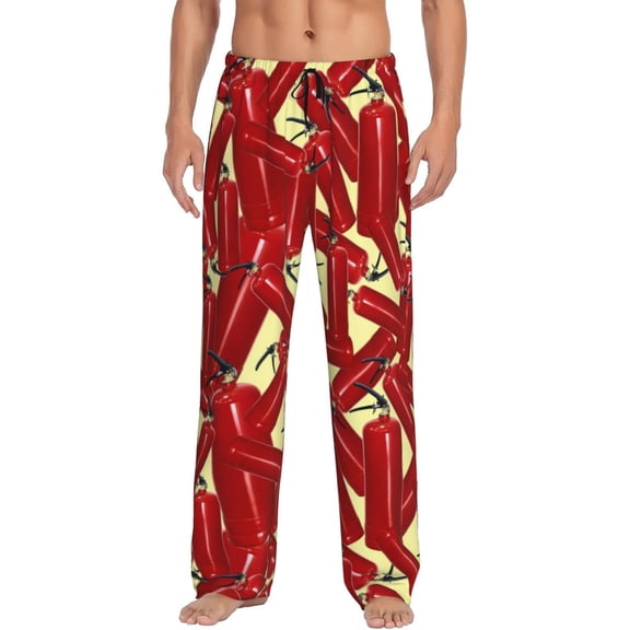 Saiise Fire Extinguisher Print Mens Pajama Pants for Men,Mens Lounge Pants,Funny Gifts for Men,Men's Pajama Bottoms-X-Large