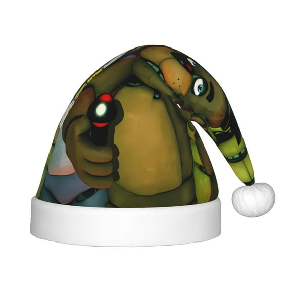 Saiise Five Nights At Freddy'S Christmas Hat,Santa Hat for Kids & Baby,Xmas Hat,Unisex Velvet Classic Santa Claus Hat for New Year Party