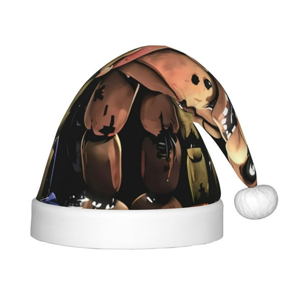 Saiise Five Nights At Freddy'S Christmas Hat,Santa Hat for Kids & Baby,Xmas Hat,Unisex Velvet Classic Santa Claus Hat for New Year Party