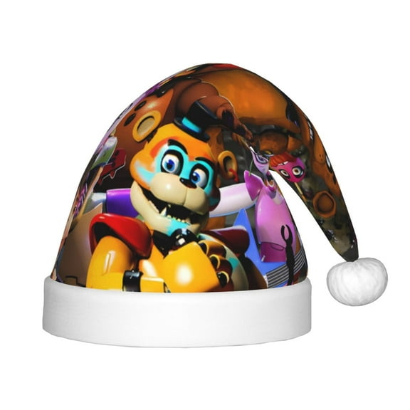 Saiise Five Nights At Freddy'S Christmas Hat,Santa Hat for Kids & Baby,Xmas Hat,Unisex Velvet Classic Santa Claus Hat for New Year Party