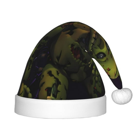 Saiise Five Nights At Freddy'S Christmas Hat,Santa Hat for Kids & Baby,Xmas Hat,Unisex Velvet Classic Santa Claus Hat for New Year Party