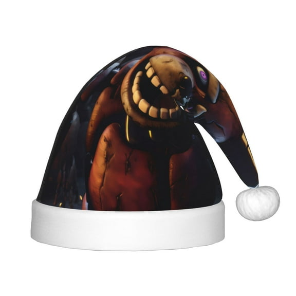 Saiise Five Nights At Freddy'S Christmas Hat,Santa Hat for Kids & Baby,Xmas Hat,Unisex Velvet Classic Santa Claus Hat for New Year Party