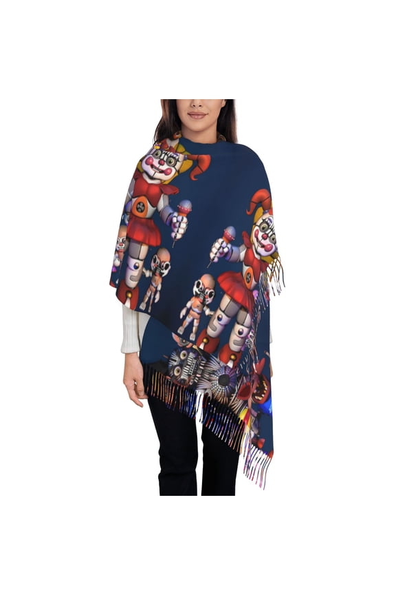 Five Nights At Freddy'S Fall Winter Scarfs for Women,Fashion Women Scarf,Warm Soft Shawls and Wraps,Long Blanket Scarf