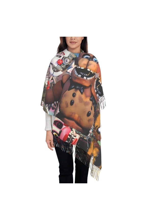 Five Nights At Freddy'S Fall Winter Scarfs for Women,Fashion Women Scarf,Warm Soft Shawls and Wraps,Long Blanket Scarf